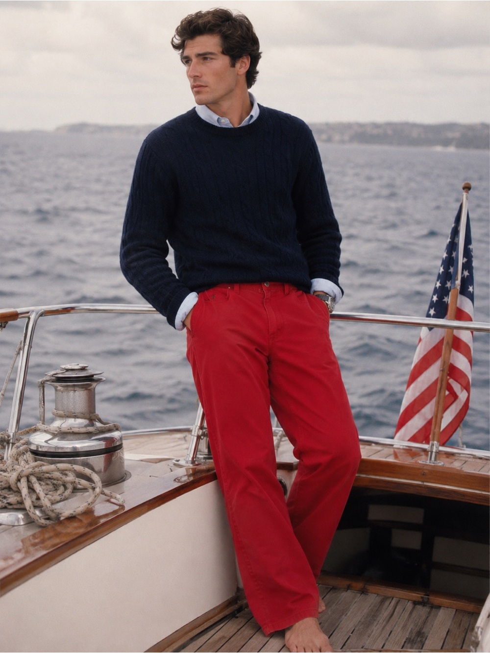 Polo by Ralph Lauren Red Men's Chinos 32x32 JFK JR. Preppy New England Summer